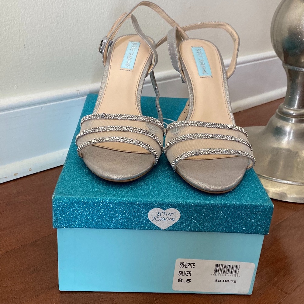 Betsey Johnson Brite Sheer Silver Heels